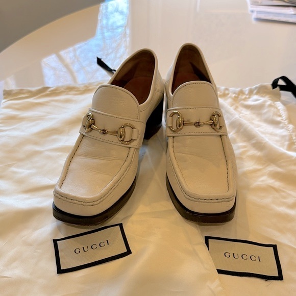 Gucci Vegas Block Heel Loafers White - Picture 9 of 9